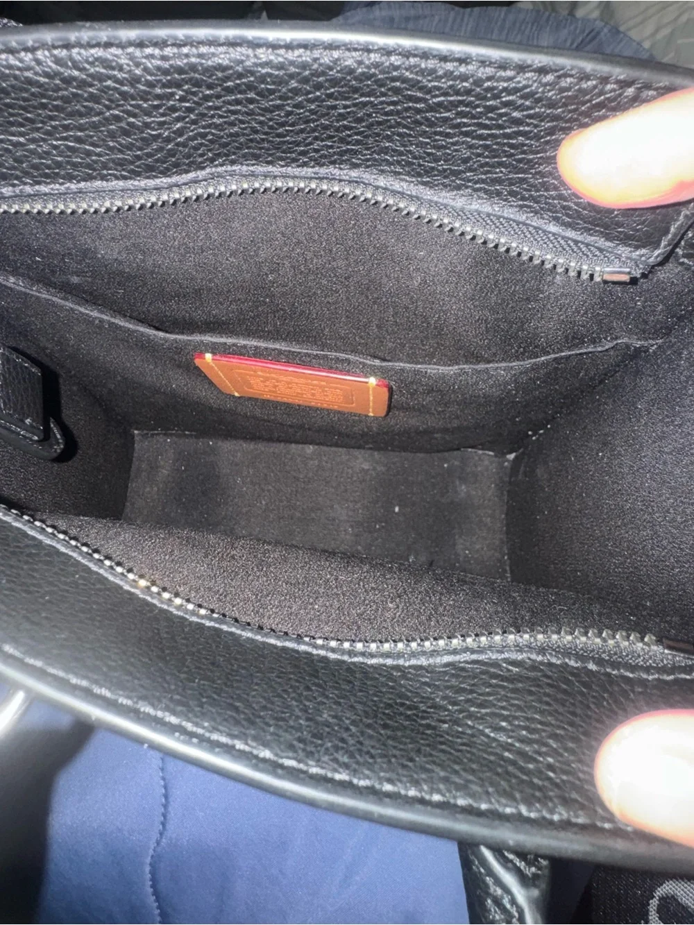 Coach Black Pebbled Leather Messenger Tote with Removable Strap